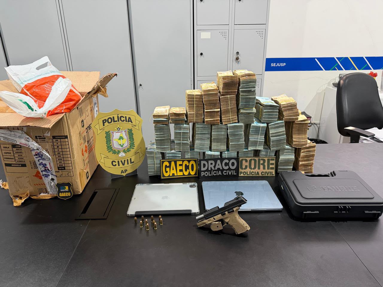 Polícia apreende R$ 2 milhões ligados a esquema de lavagem de dinheiro do tráfico no Amapá